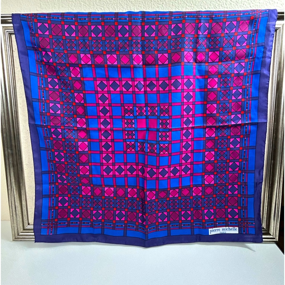Vintage Pierre Michelle Squares Italian Square Scarf